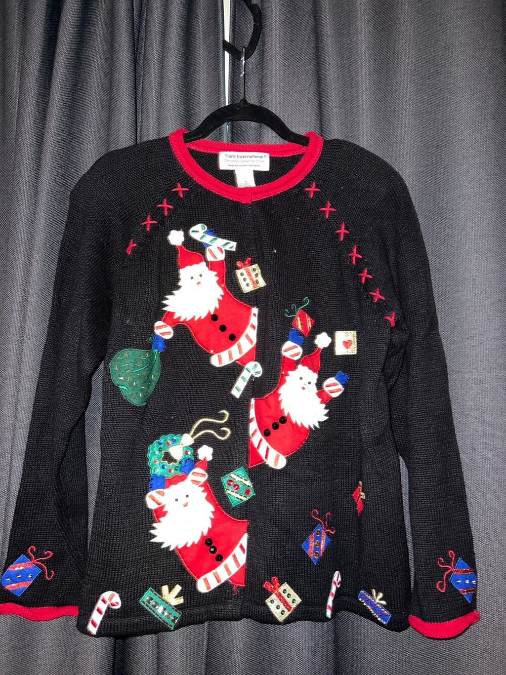 Ugly Christmas Sweater Xmas Cardigan Size Medium Vintage